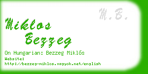 miklos bezzeg business card